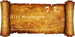 Till Krisztofer névjegykártya