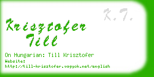 krisztofer till business card